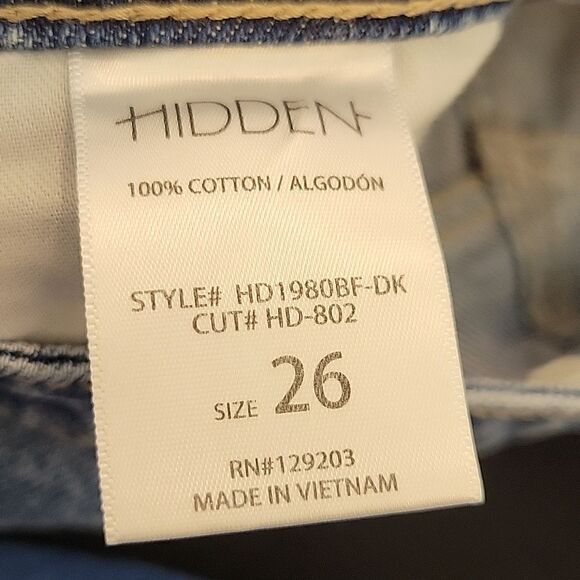 HIDDEN Distressed High Waisted Boyfriend Jeans Size 26 - Picture 8 of 8